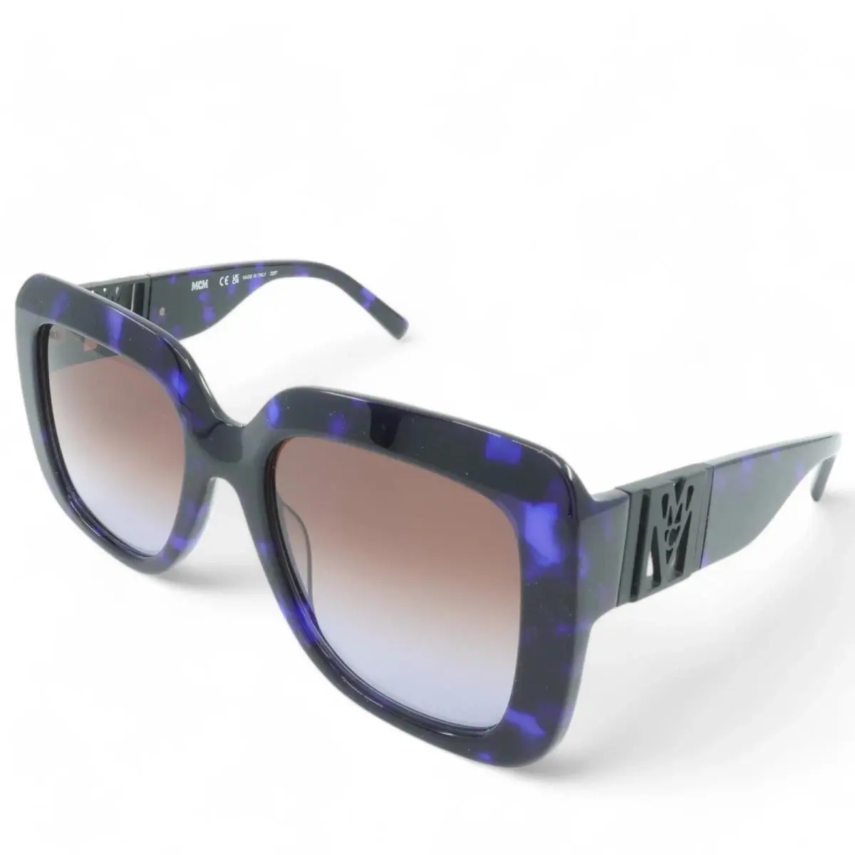 Mcm 730S 460 Blue Tortoise Sunglasses with Brown Gradient Lenses