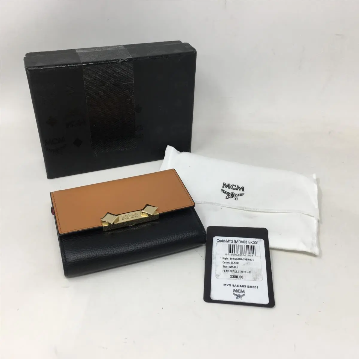 Mcm Milano Three-fold Wallet Women`s Size 3.5 x 4.7 x 1.0 - Black