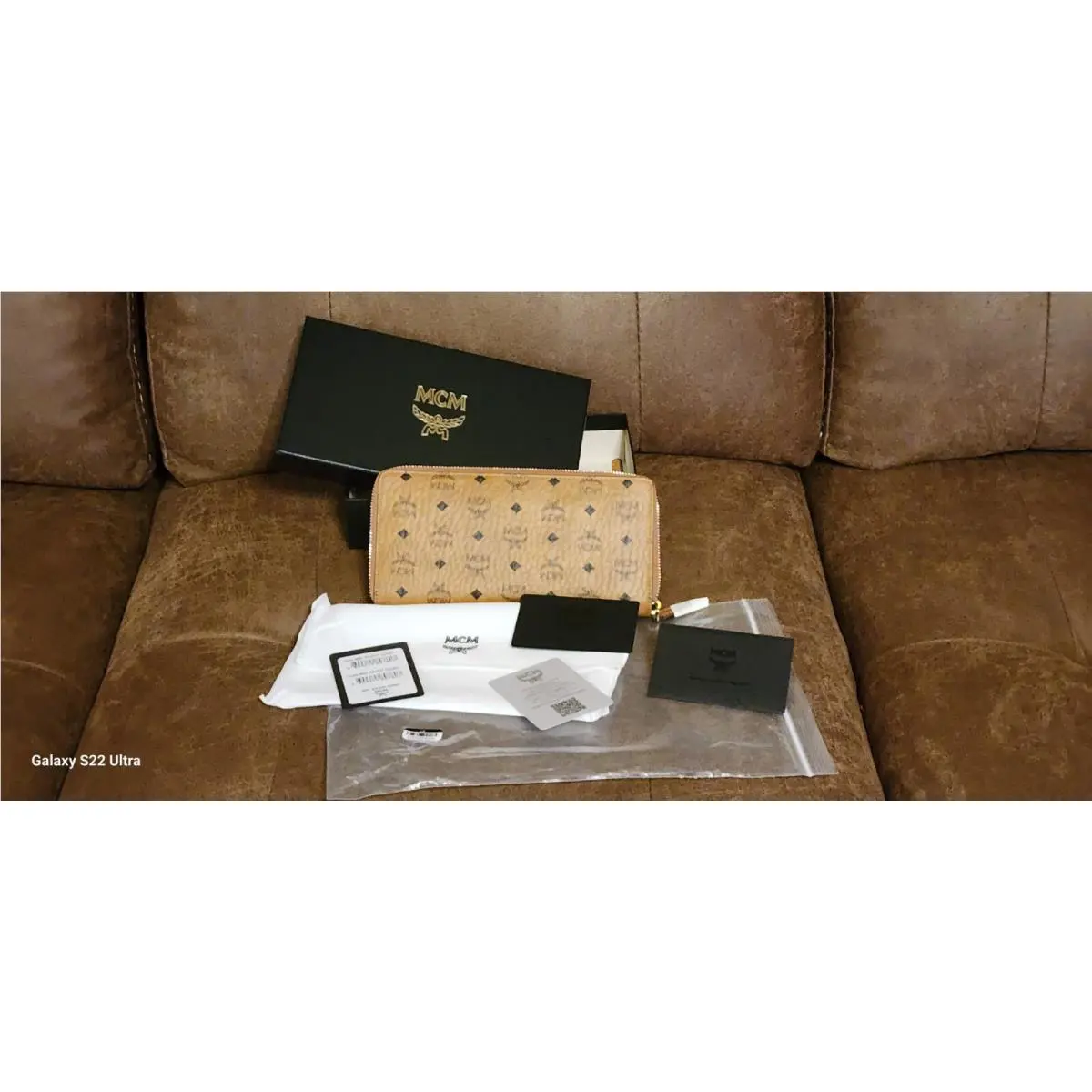 Mcm Zip Around Wallet in Visetos Signature Monogram Wallet Closure