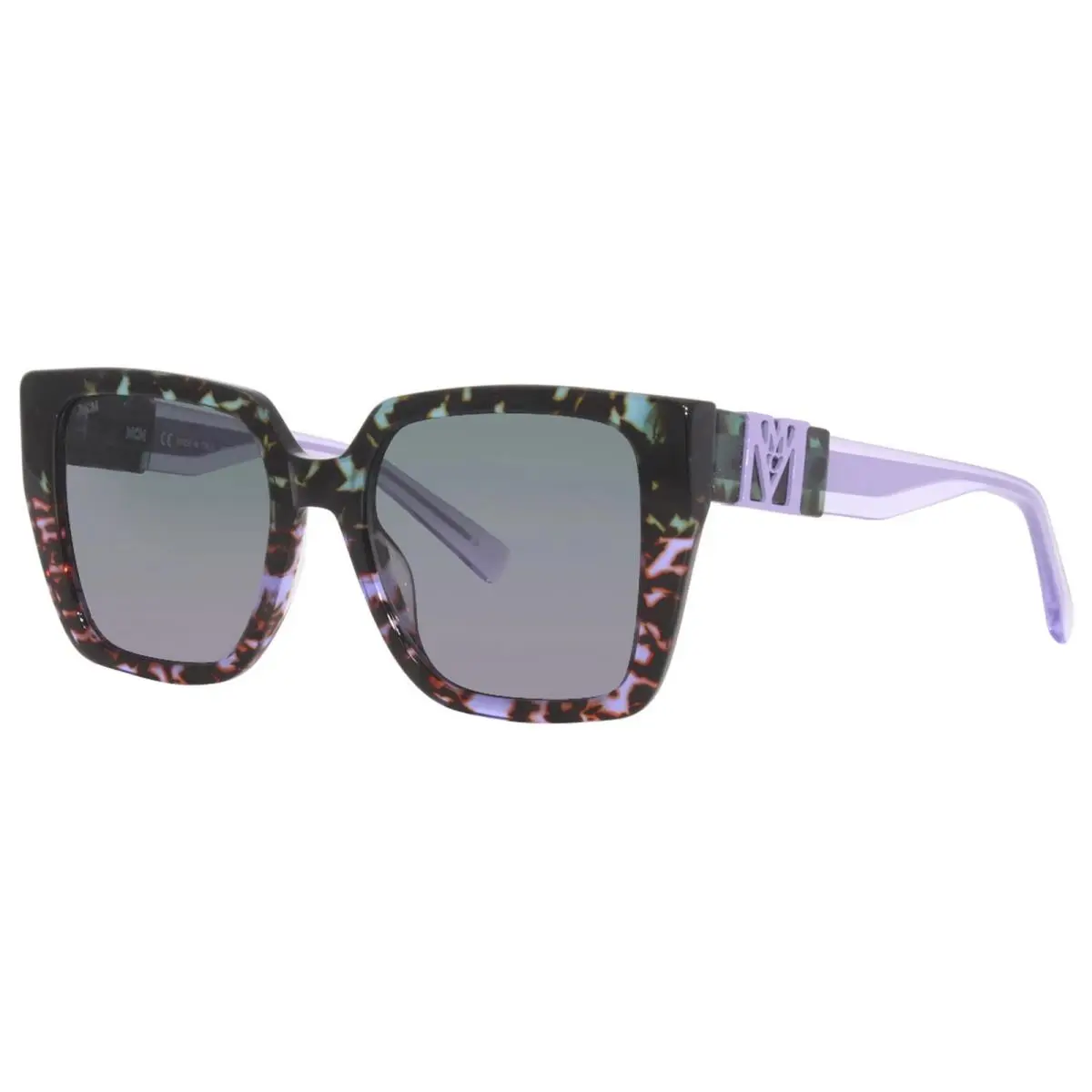 Mcm 723S 342 Green Purple Tortoise Sunglasses with Green Lenses
