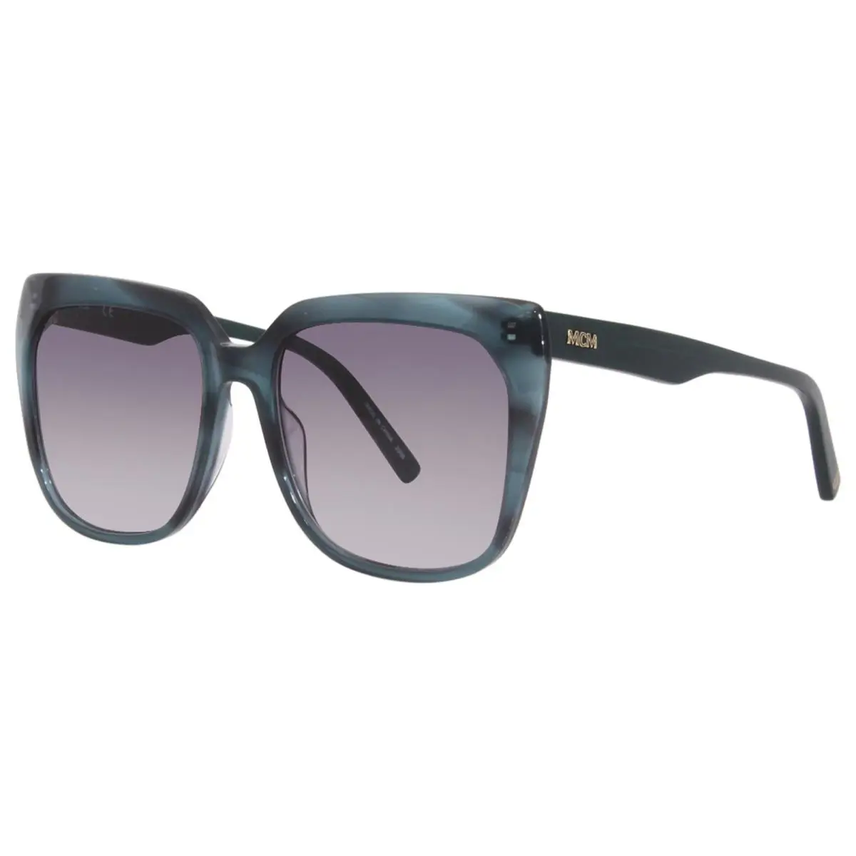 Mcm MCM701S 440 Sunglasses Women`s Striped Petrol/grey Gradient Lenses 57mm
