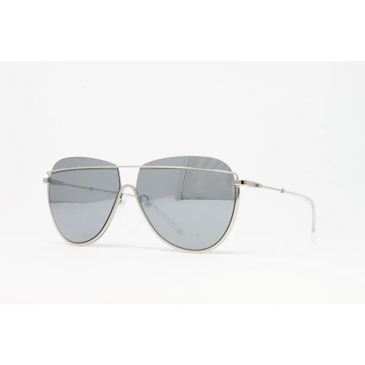 Mcm Sunglasses Women`s Aviator Frame MCM158S 045 Silver 62mm Mirrored Lens