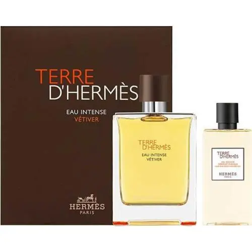 Hermes Terre D`hermes Eau Intense Vetiver Set 3.3oz Parfum Shower Gel 2.7oz