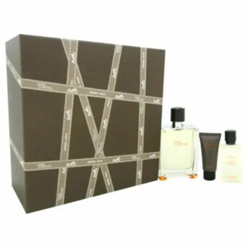 Terre D`hermes Men Edt Spray 3.3 oz + Balm 0.5 + Shower Gel 1.35 - Gift Set