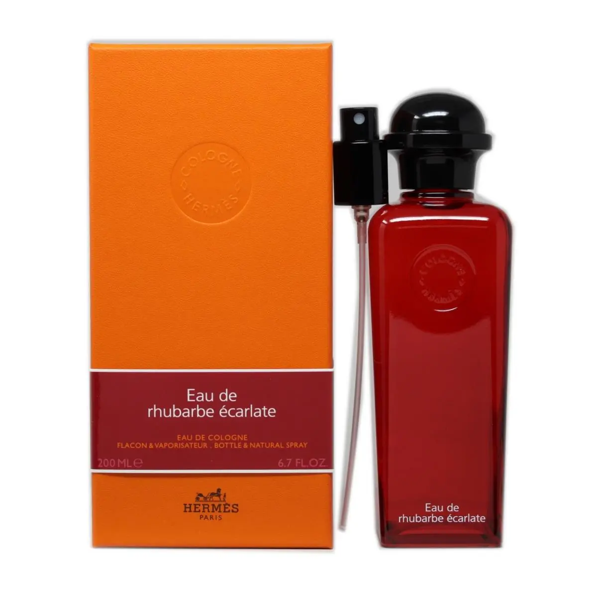 Hermes Eau DE Rhubarbe Ecarlate Eau DE Cologne Bottle Spray 200 ML/6.7 Fl.oz