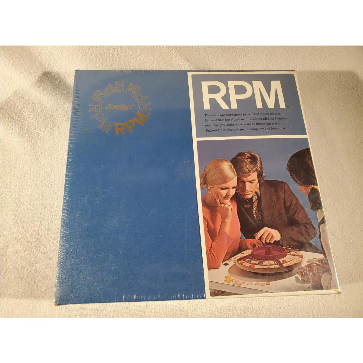 Scrabble Rpm Rotating Tile Board Game Vtg 1970s Nos