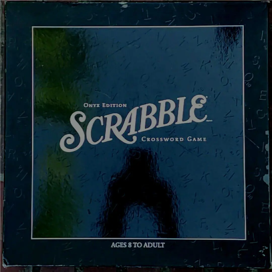 Scrabble Onyx Edition Crossword Game Rotating Board Woof Tiles Storage Nicks