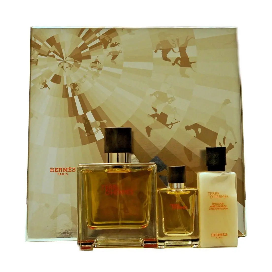 Hermes Terre D`hermes 3 Piece Gift Set Parfum Natural Spray 75ML NIB-HE28901