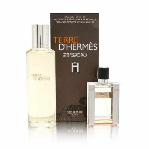 Terre D`hermes Edt Refillable Natural Spray and Refill 1 Oz + 4.2 oz by Hermes