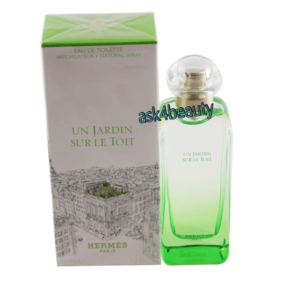 Un Jardin Sur Le Toit by Hermes 3.4oz/100ml Edt Spray For Women