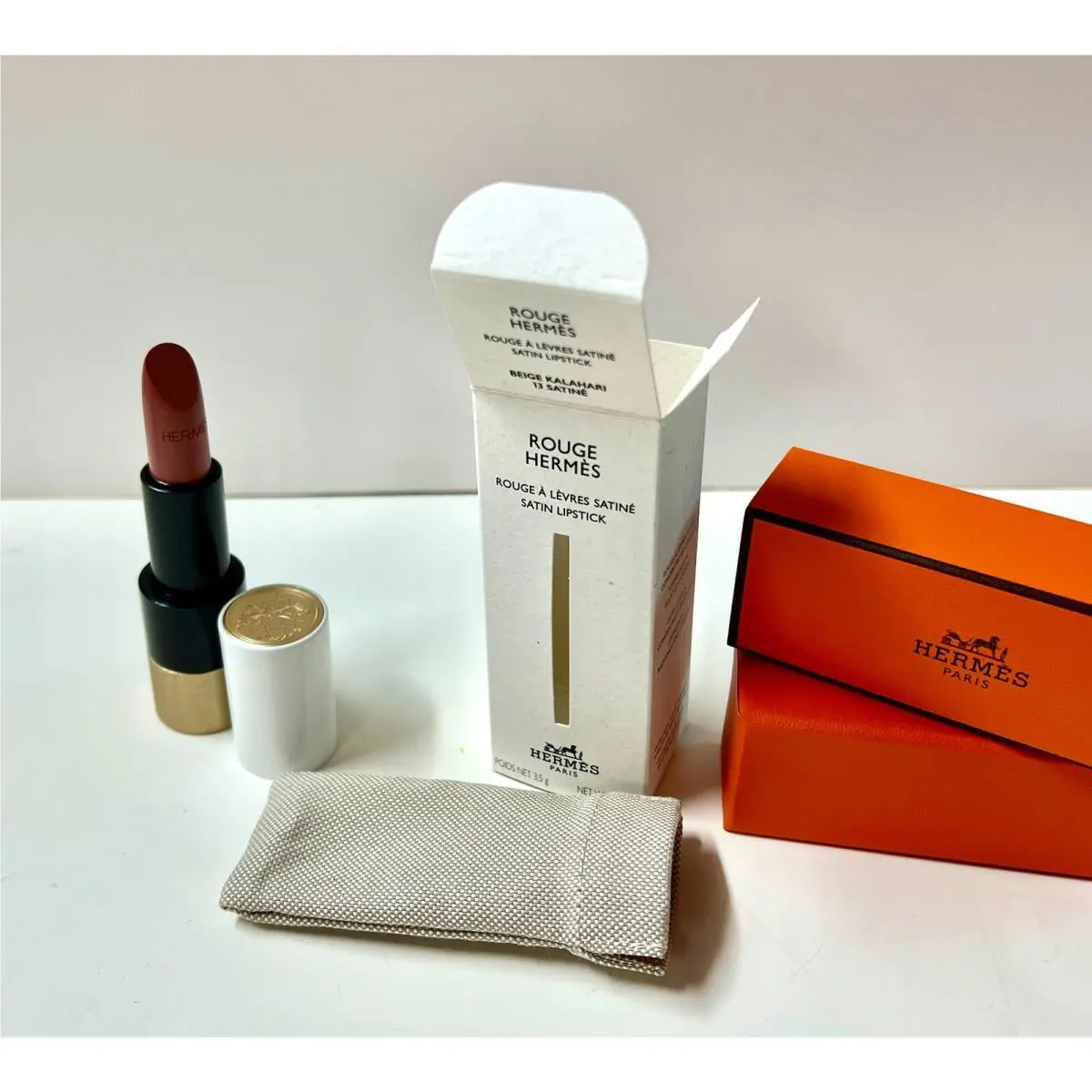 1 x 13 Beige Kalahari Satine Rouge Hermes Satine Lipstick - 3.5g/0.12oz