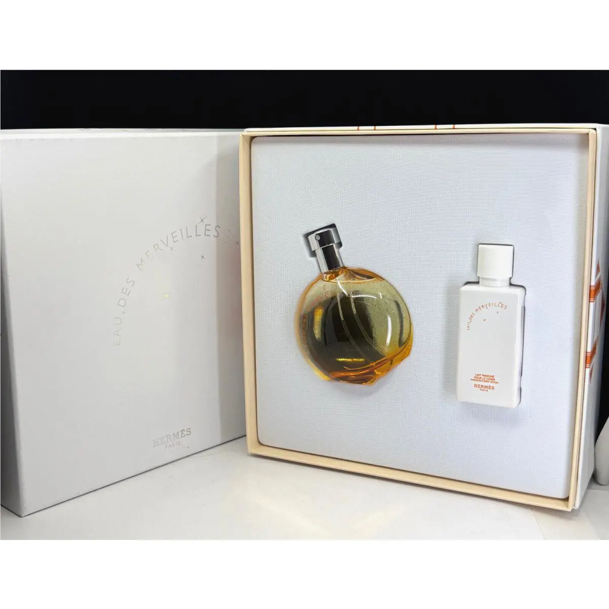 Hermes Eau Des Merveilles 2pcs Set EDT1.6oz + 1.35oz Body Lotion Check