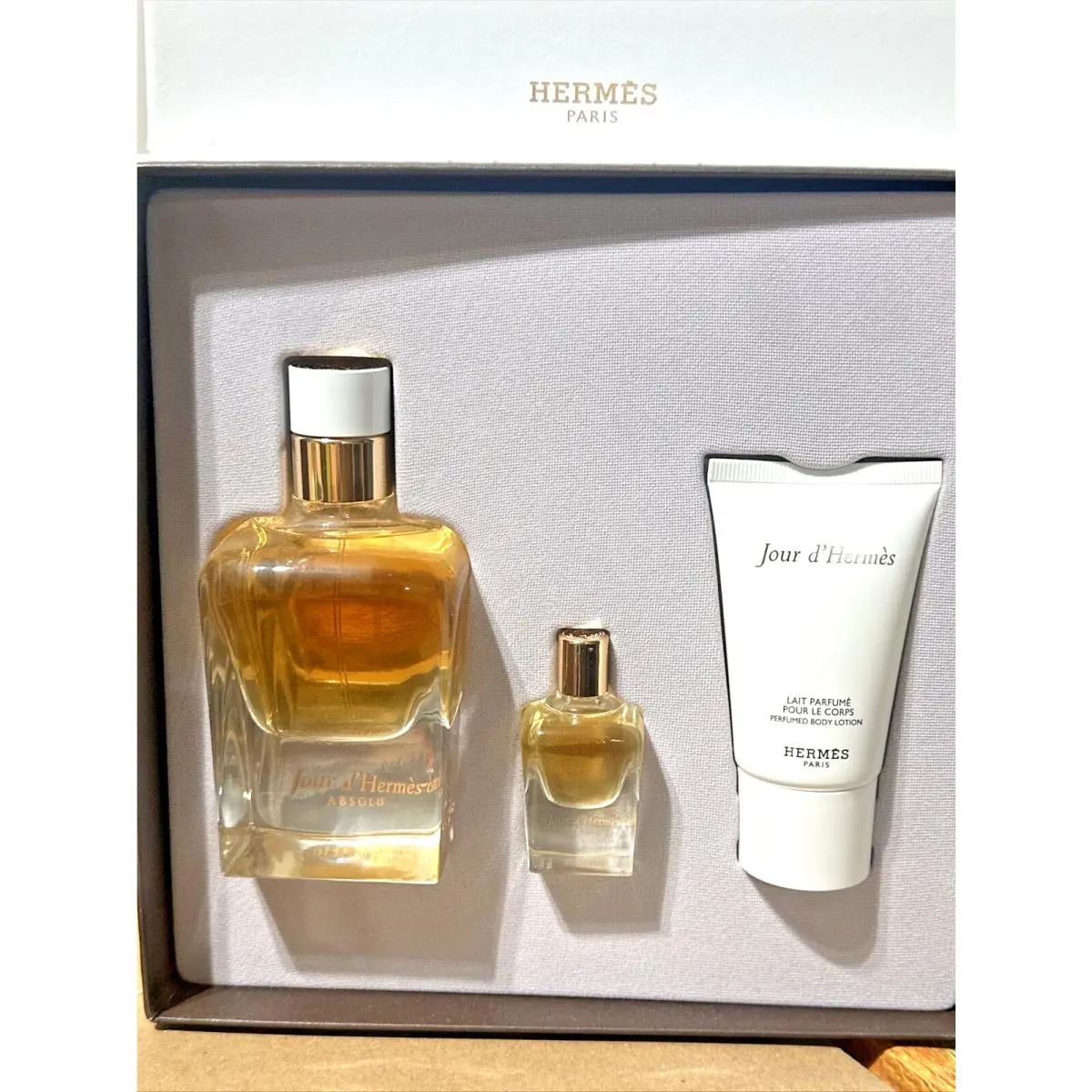Jour D`hermes Absolu by Hermes For Women - 3 Pc Gift Set