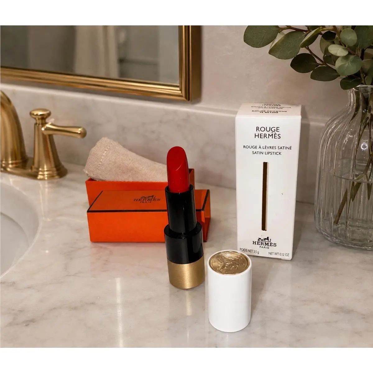 # 75 Rouge Amazone 75 Rouge Amazone Satin Lipstick 3.5g 0.12 Oz. Rick Red by Hermes
