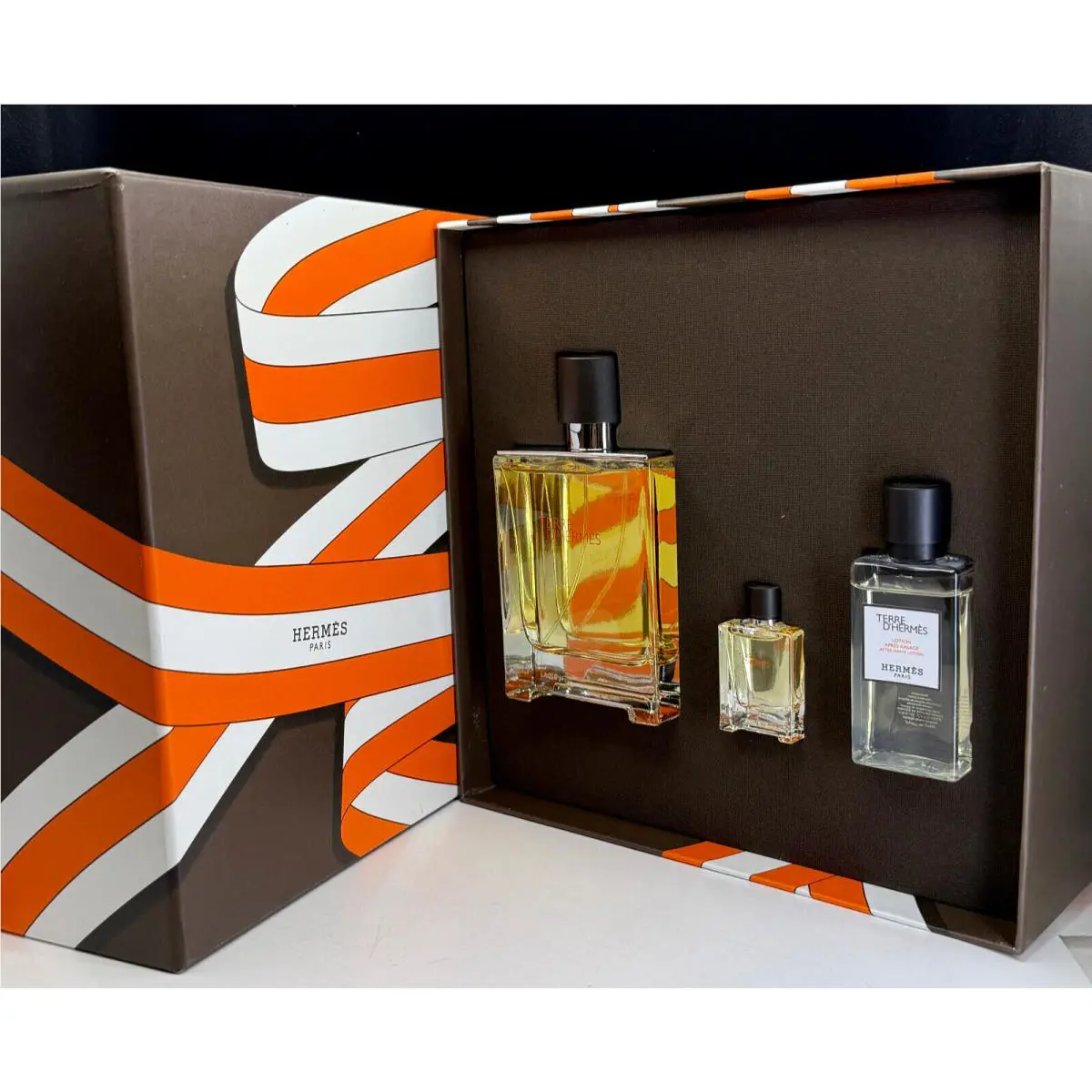 Terre D`hermes 3 Piece Set :edt 3.3 Spray Mini 1.35 oz After Shave