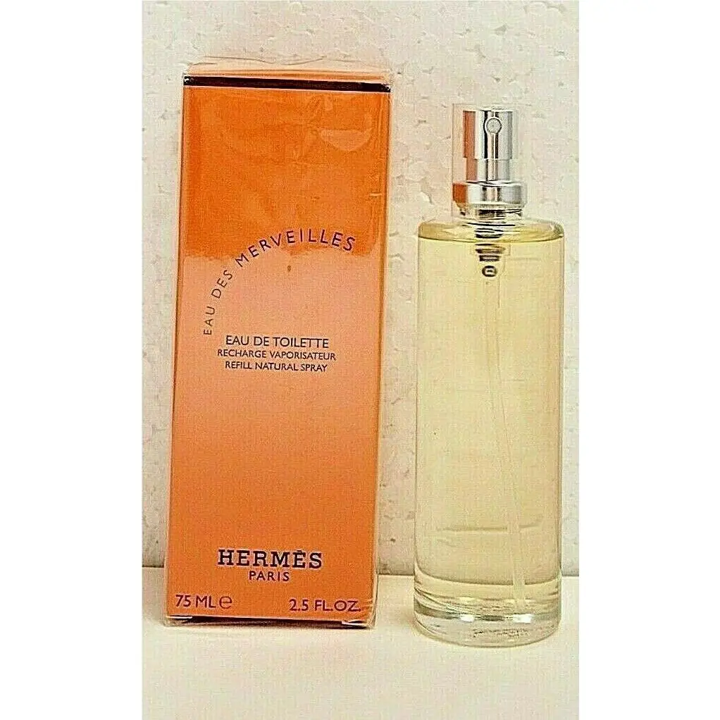 Eau Des Merveilles by Hermes Eau De Toilette Refill Natural Spray 2.5 Oz / 75ml