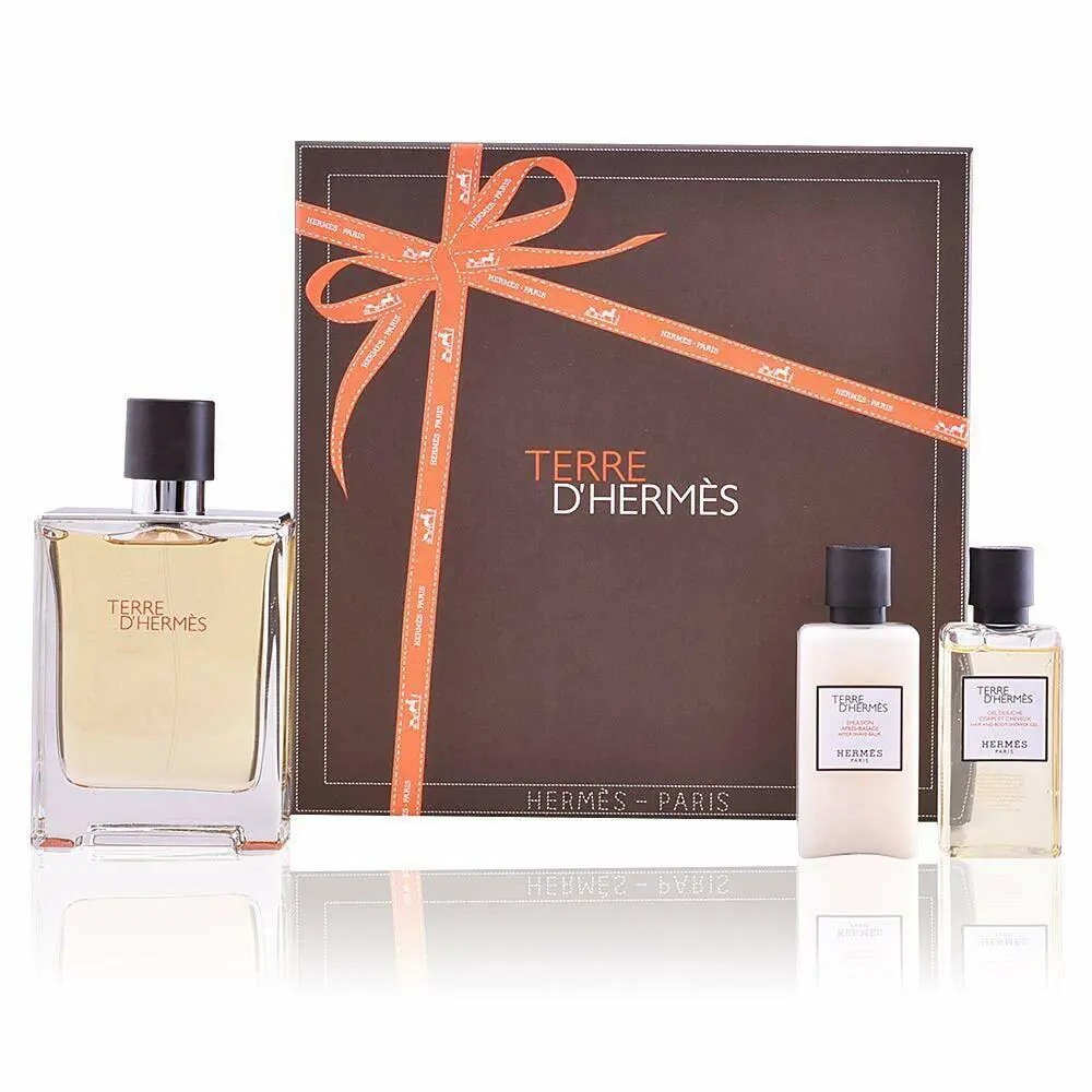Terre D`hermes by Hermes 3 Piece Gift Set - 3.3 OZ Eau DE Toilette Spray Men