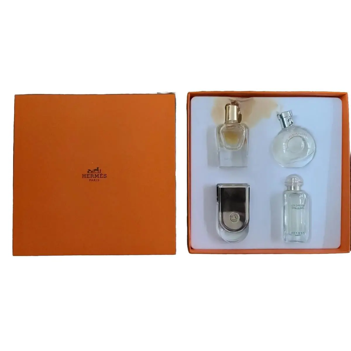 Hermes Women’s Perfumes Travel Gift Set 4 0.25 oz 7.5 ml Mini Fragrances Flaw