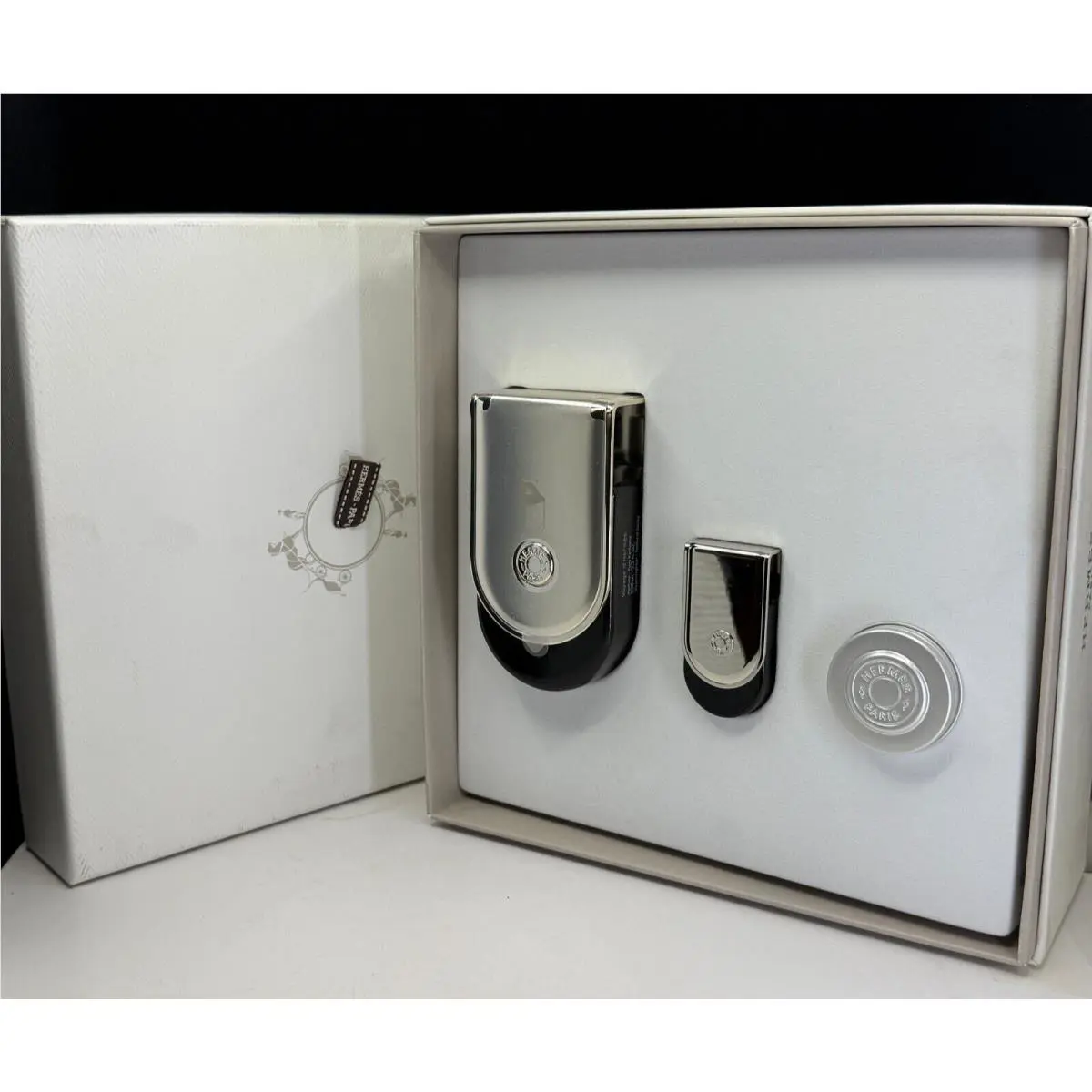 Voyage D`hermes by Hermes 3pc Set Parfum 3.3fl.oz+0.16oz+balm 0.35oz Set