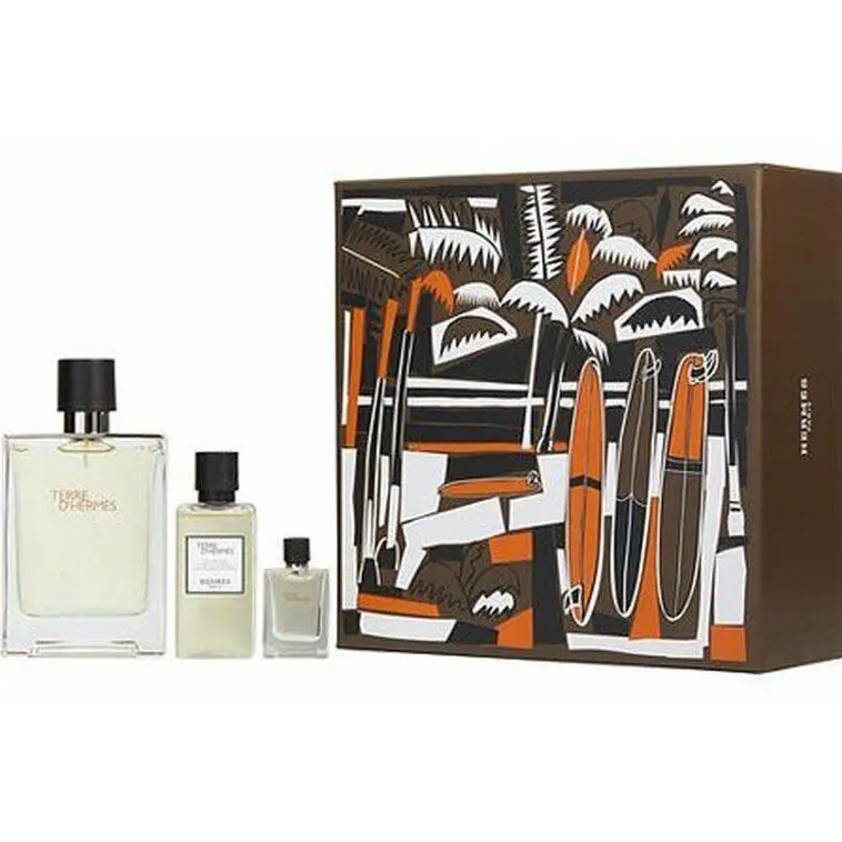Hermes Terre D`hermes 3 Pcs Gift Set Edt 3.3 Oz Edt 0.17 Oz All-over Shower Gel