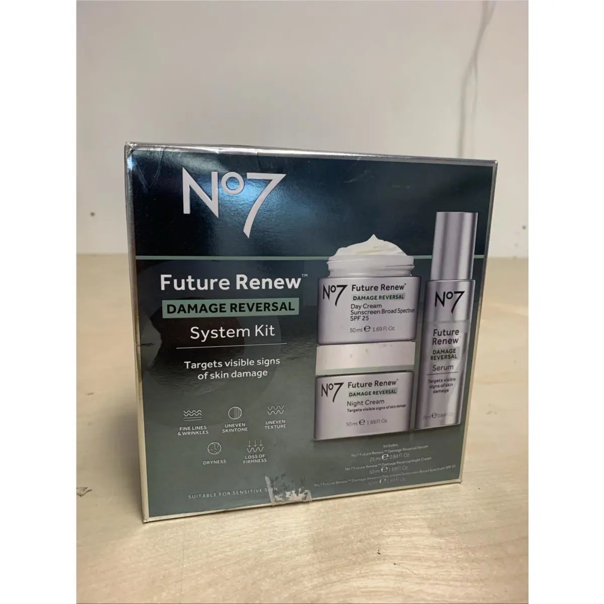 Future Renew Damage Reversal Skincare Set - Anti Aging Face Serum .33 Fl Oz by No7