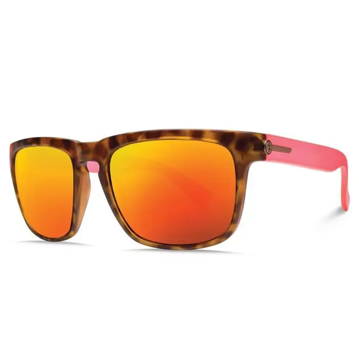 Visual Knoxville Matte Coral Tortoise /ohm Grey Fire Chrome Sunglasses by Electric
