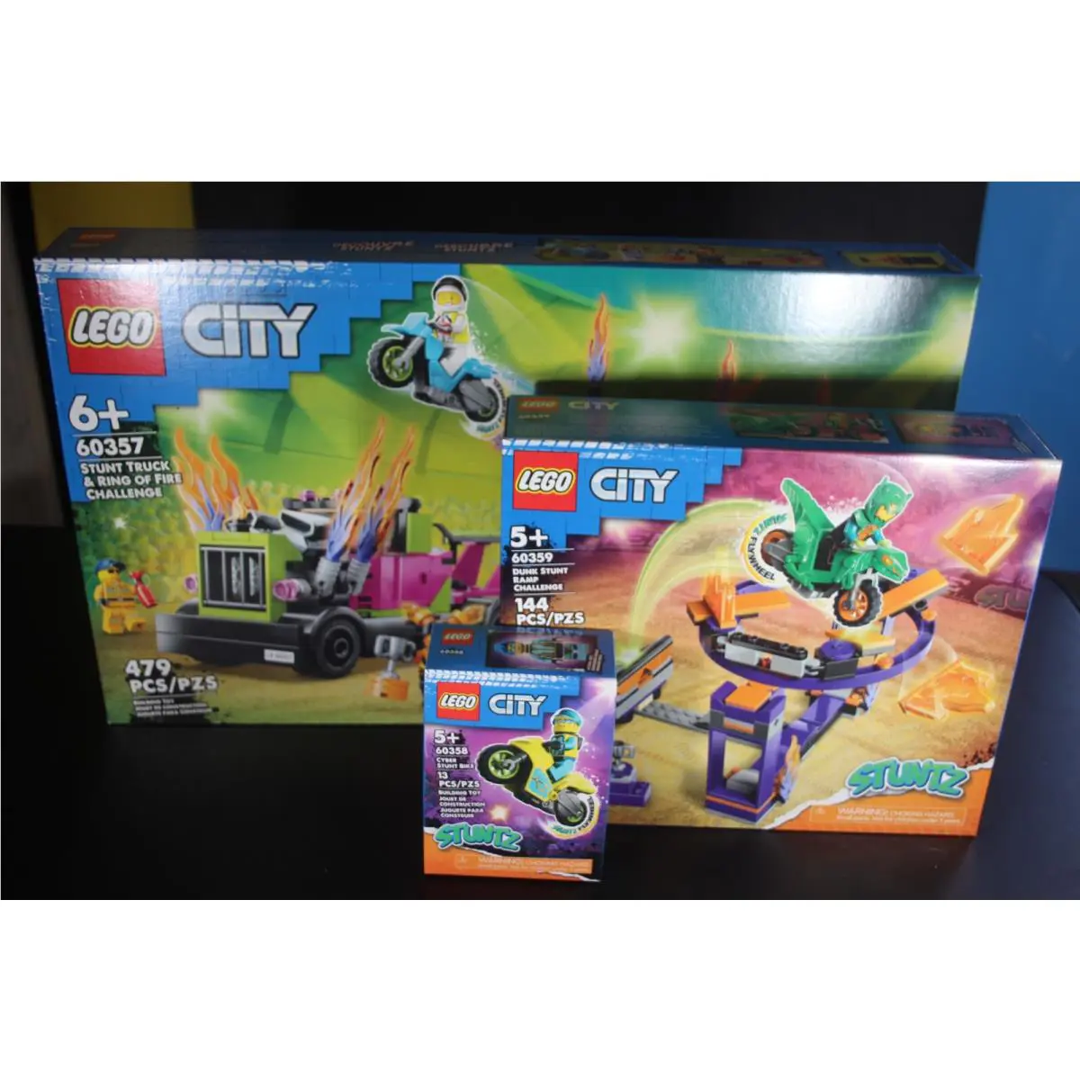 Lego City Stuntz 60357 60358 60359 Ring of Fire Cyber Bike Dunk Ramp