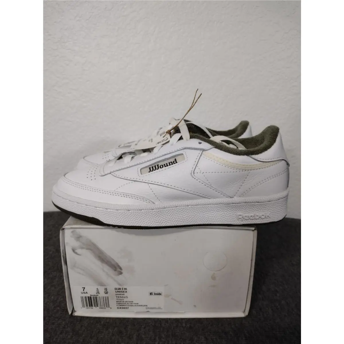 Reebok Club C 85 Jjjjound White Olive Tennis GX9657 Size 7 with a Box