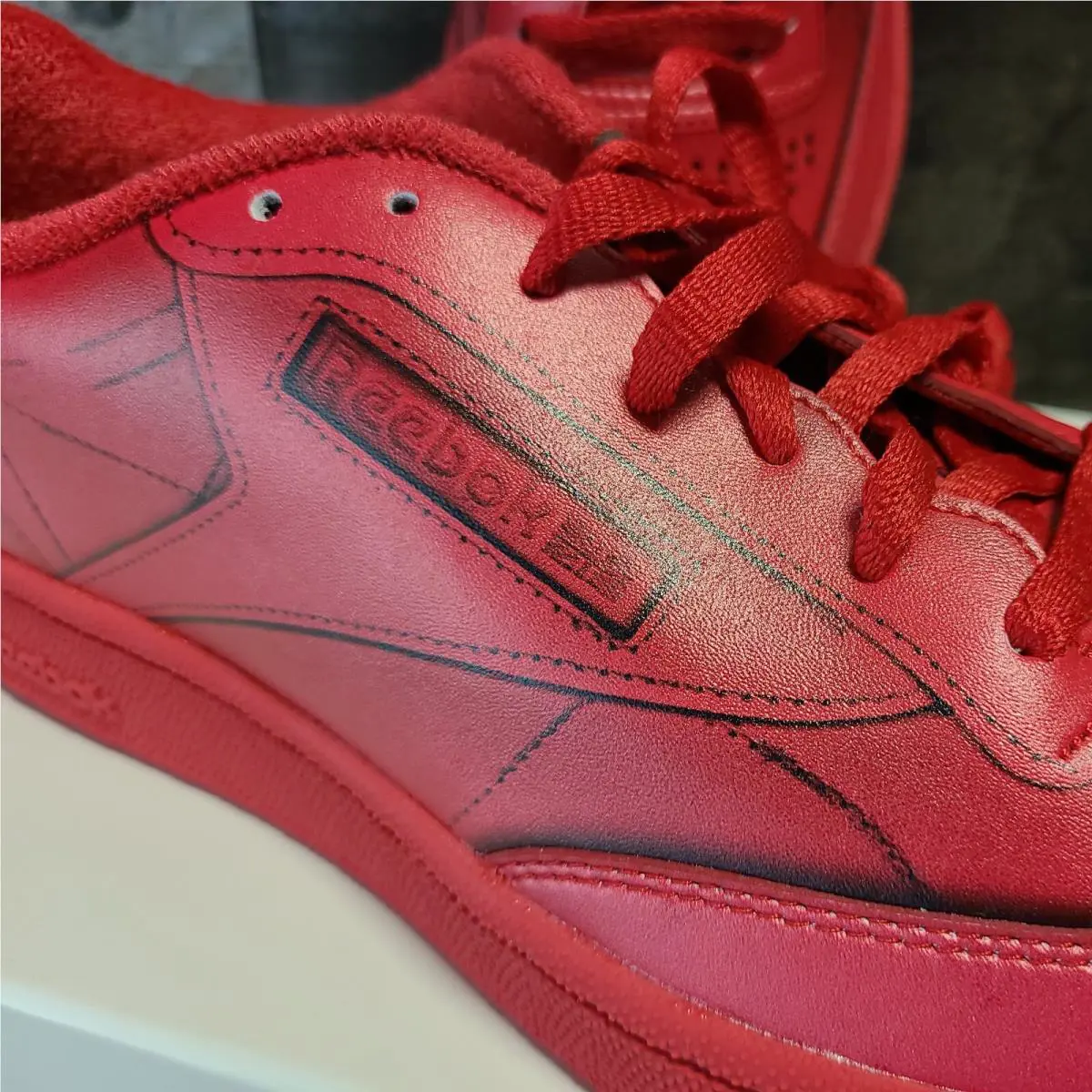 Reebok shoes - Club C - Club - H02408 - Red (UPC: 194819018223) 0