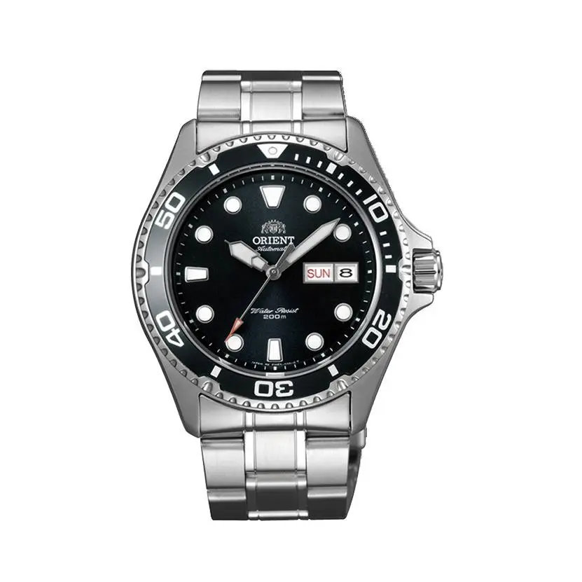 AA02 200 Meter Diver Style Mechanical Automatic Watch FAA02004B9 - Black/Stainless Steel by Orient