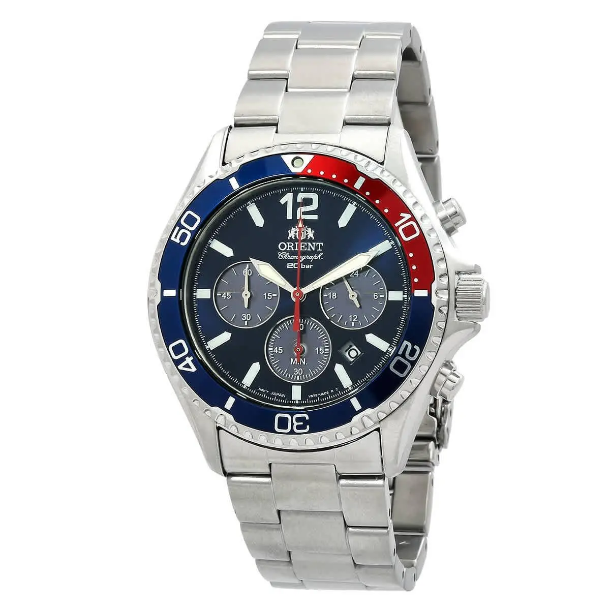 Mako Solar Chronograph Blue Dial Men`s Watch RA-TX0201L10B by Orient