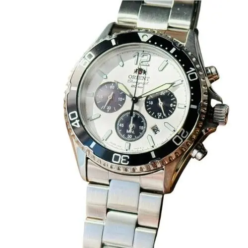 Sport Mako Solar Powered Sapphire White Dial Men`s Watch RN-TX0203S by Orient