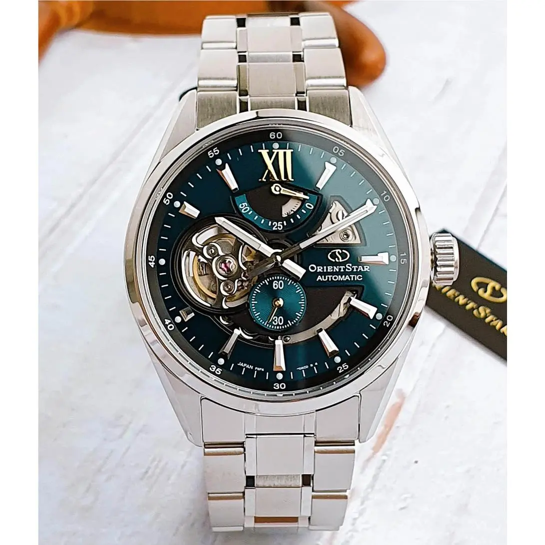 Star Automatic RK-AV0114E Emerald Green Dial Men`s Watch Power Reserve by Orient