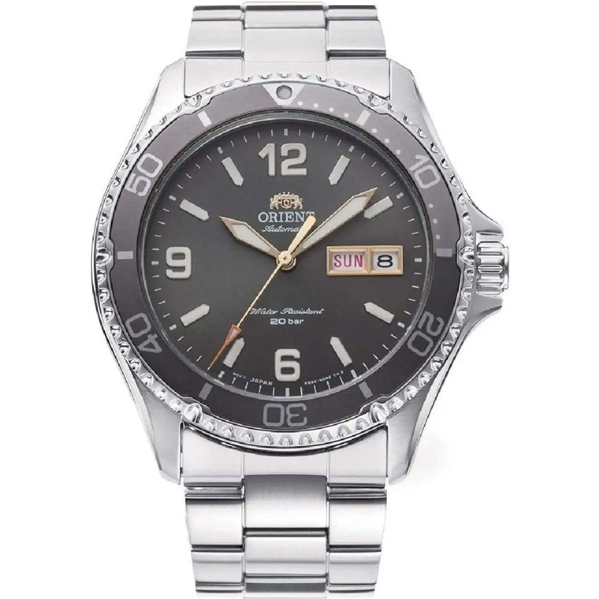 Orient RA-AA0819N19B Men`s Mako-3 Automatic Diver`s Style Grey Dial Watch