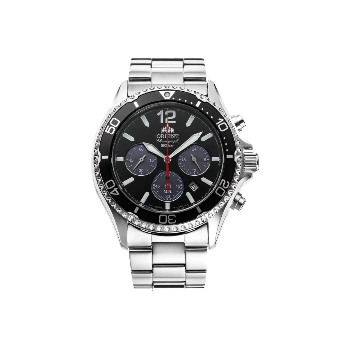 Men`s Sports Solar Chronograph Black Dial Watch - RA-TX0202B10B by Orient