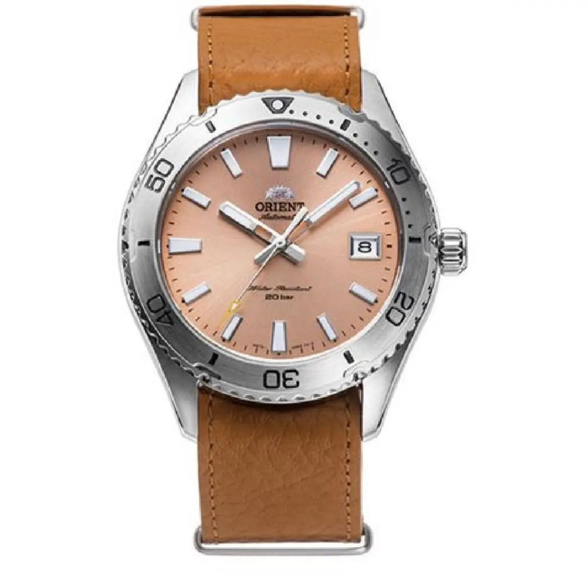 Orient RA-AC0Q05P Men`s Mako 40 Leather Band Automatic Watch
