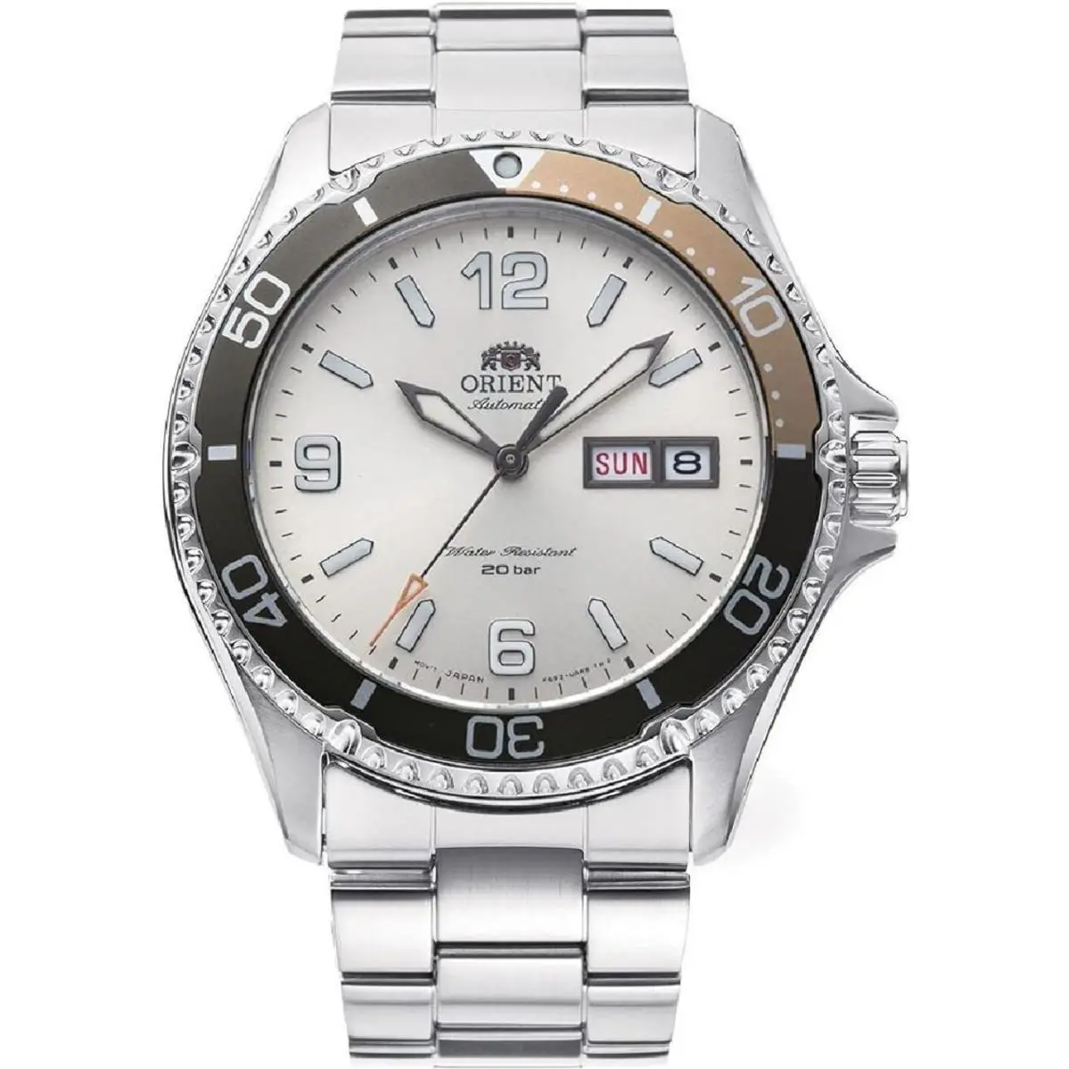 Orient RA-AA0821S19B Men`s Mako-3 Automatic Diver`s Style Silver Dial Watch