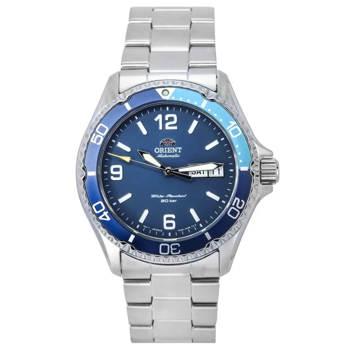 Blue Dial Automatic Diver`s Stainless Steel Men`s Watch RA-AA0818L19B by Orient
