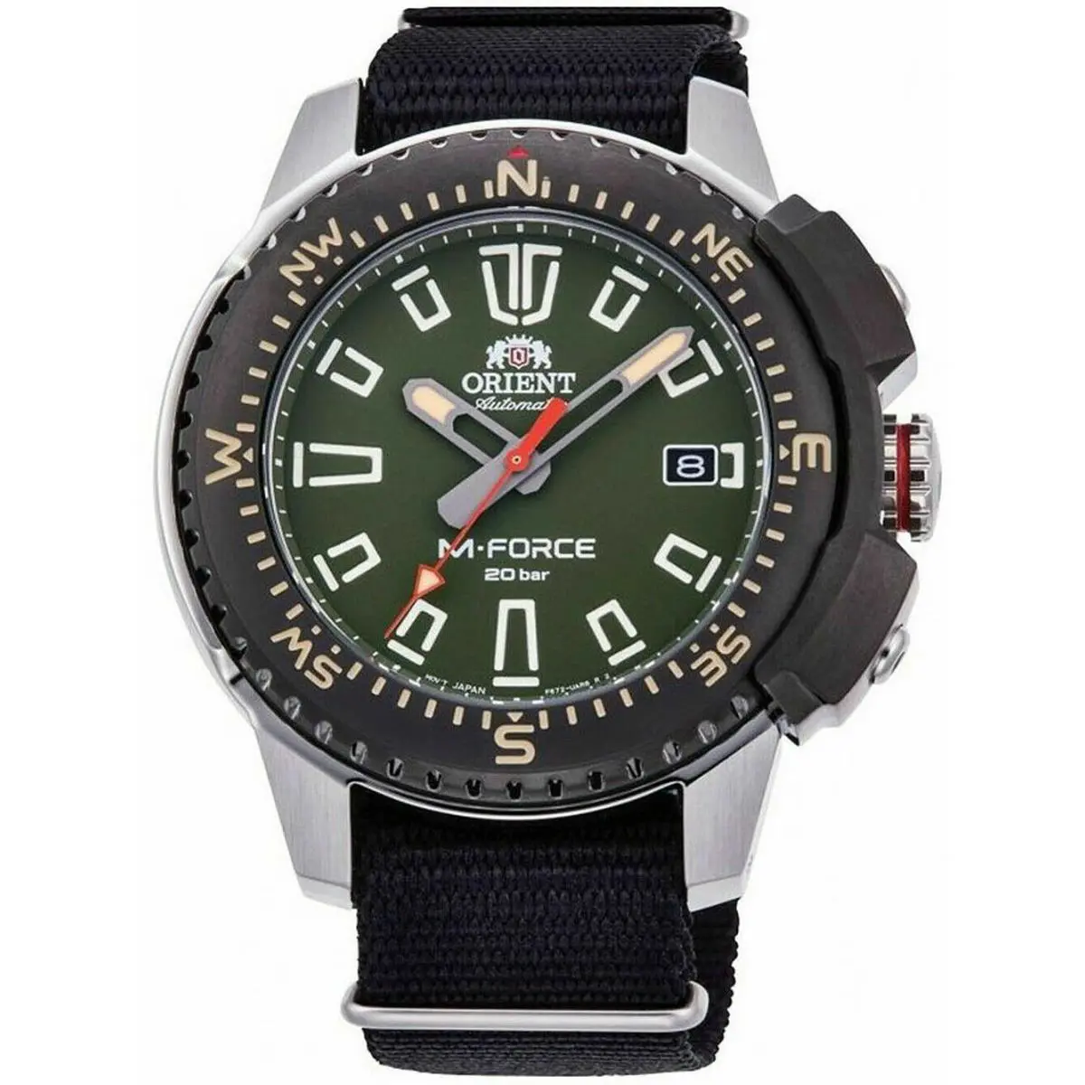Orient RA-AC0N03E10 Men`s Sport Mechanical Movement Fabric Screw Crown 200m WR