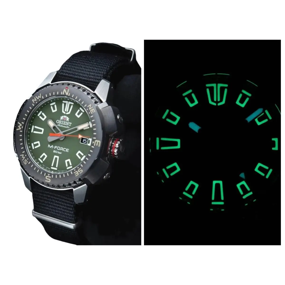 Orient RA-AC0N03E10B Automatic Diver Sapphire Green Dial M-force Watch