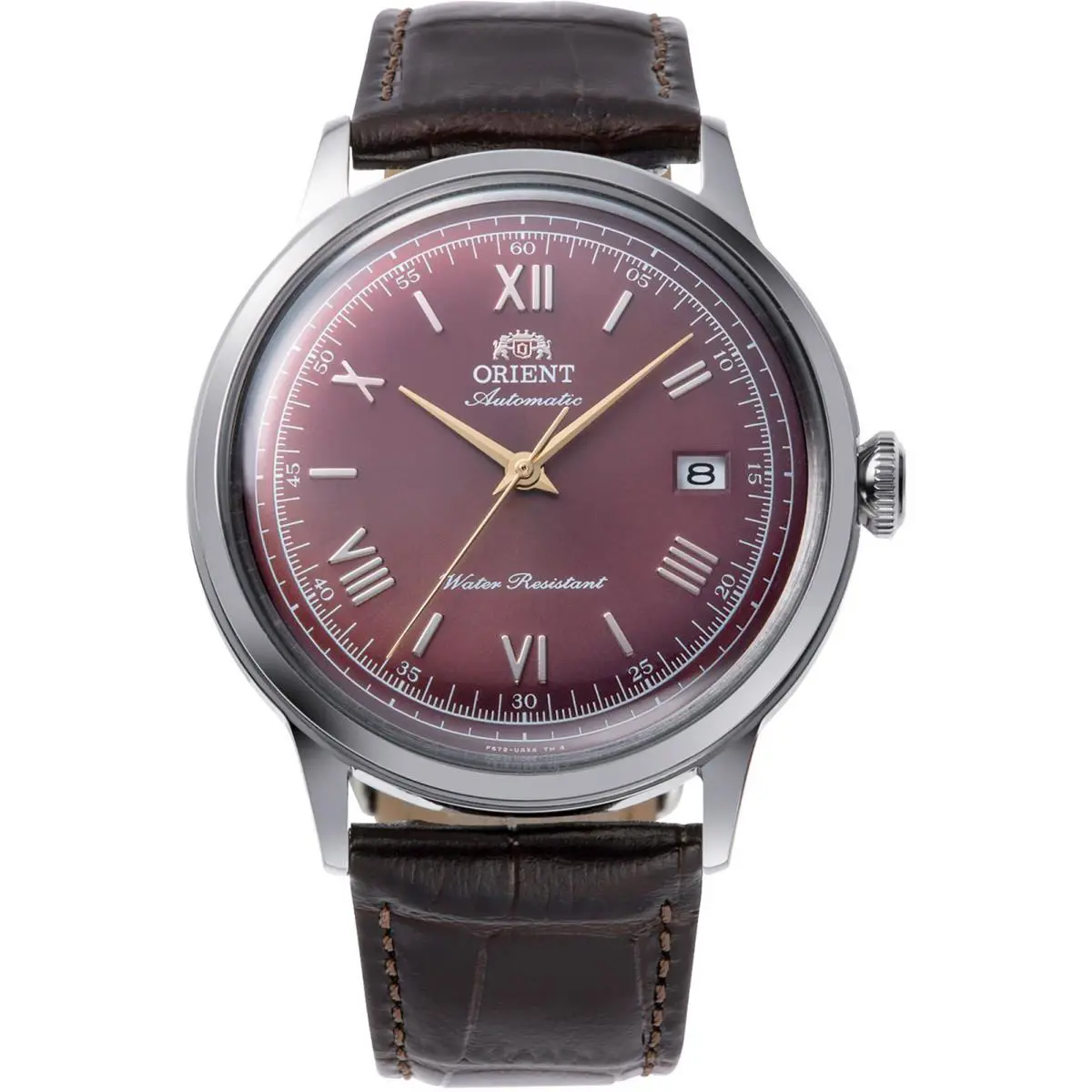 Orient Men`s Bambino Classic 40mm Automatic Watch RA-AC0026R - Dial: Gray, Band: Brown, Other Dial: Grey