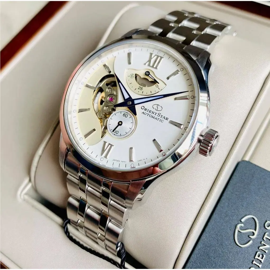 Orient Star Automatic Silver Dial Men`s Watch Power Reserve RK-AV0B01S