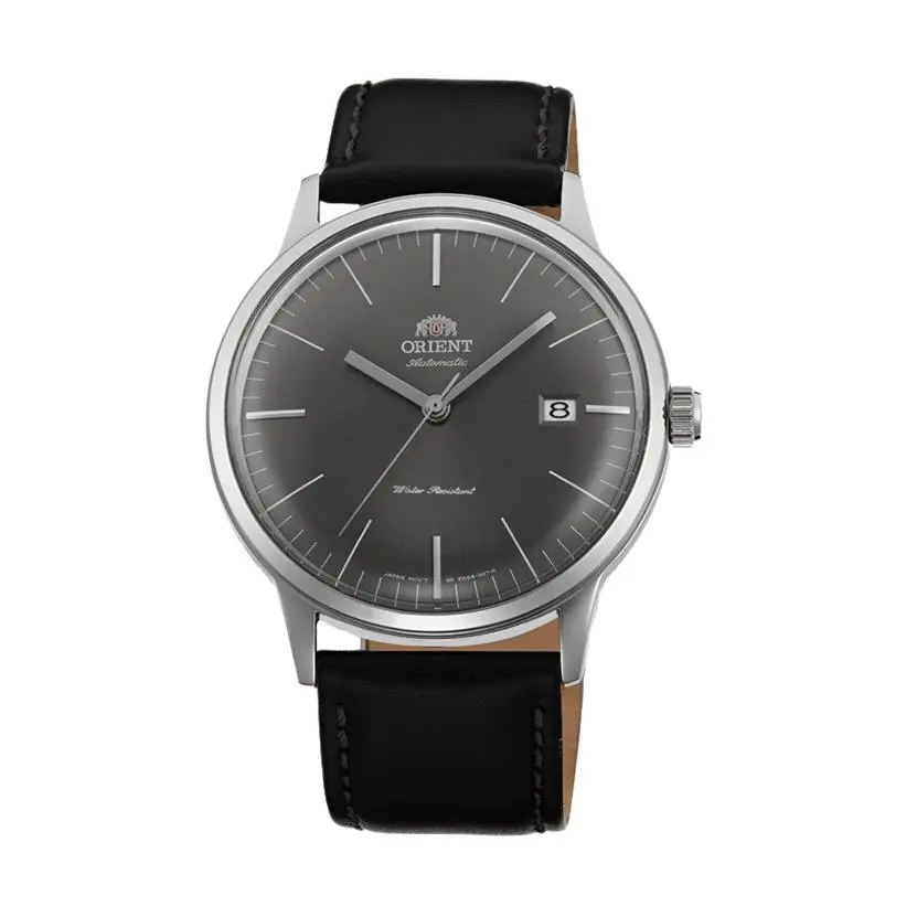 Orient FAC0000CA0 AC0000CA Gray Dial Minimalist 40.5 mm - Dial: Black, Band: Black, Bezel: Gray