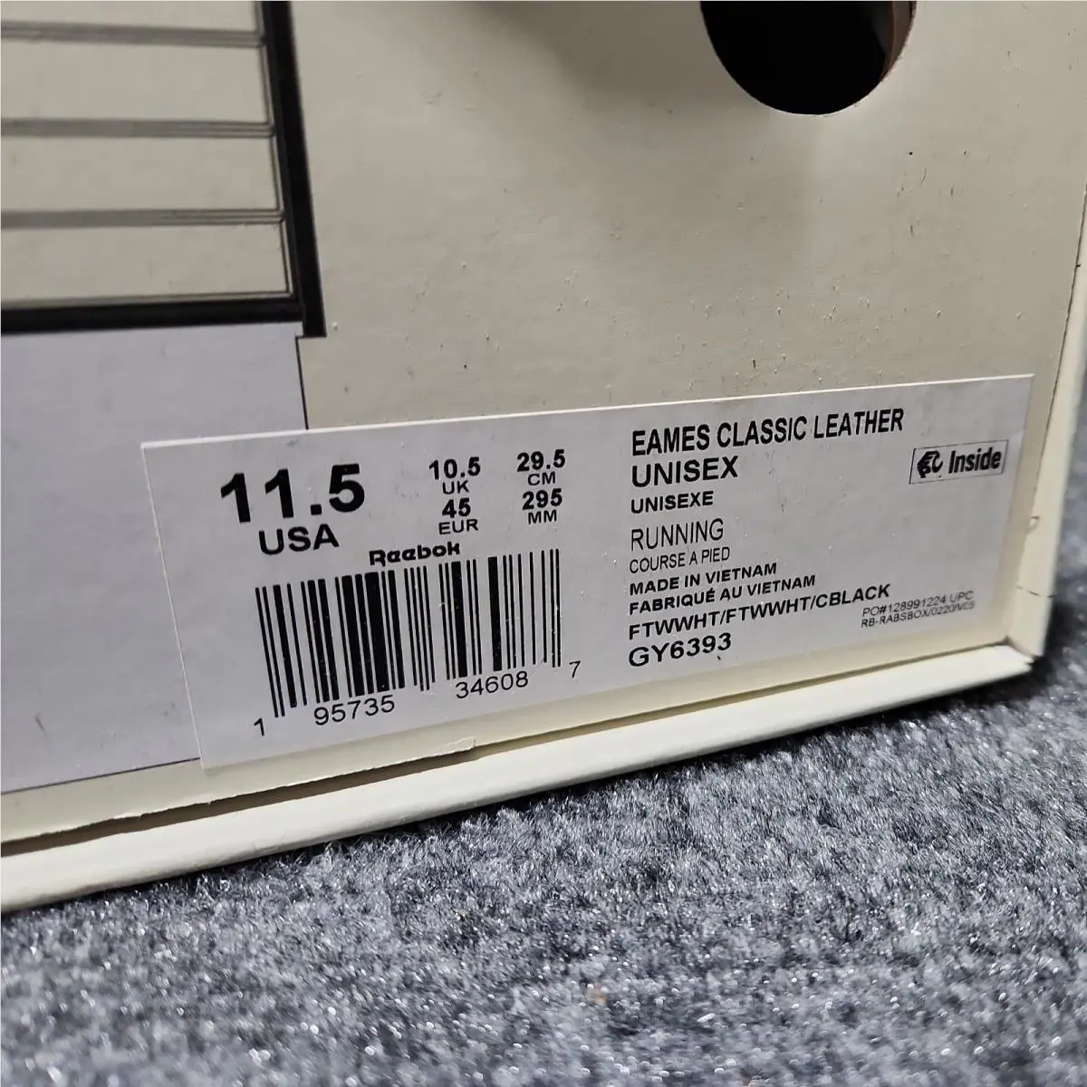 Reebok shoes - Eames Classic Leather - Eames Classic Leather - Cloud White / Cloud White / Core Black 4