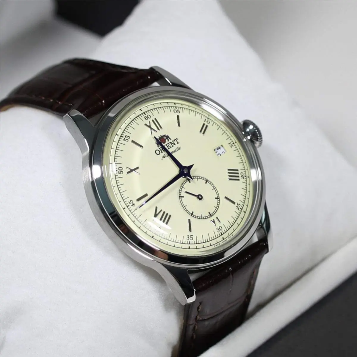 Orient Classic 38mm Champagne Dial Seconds Hand Automatic Watch RA-AP0105Y