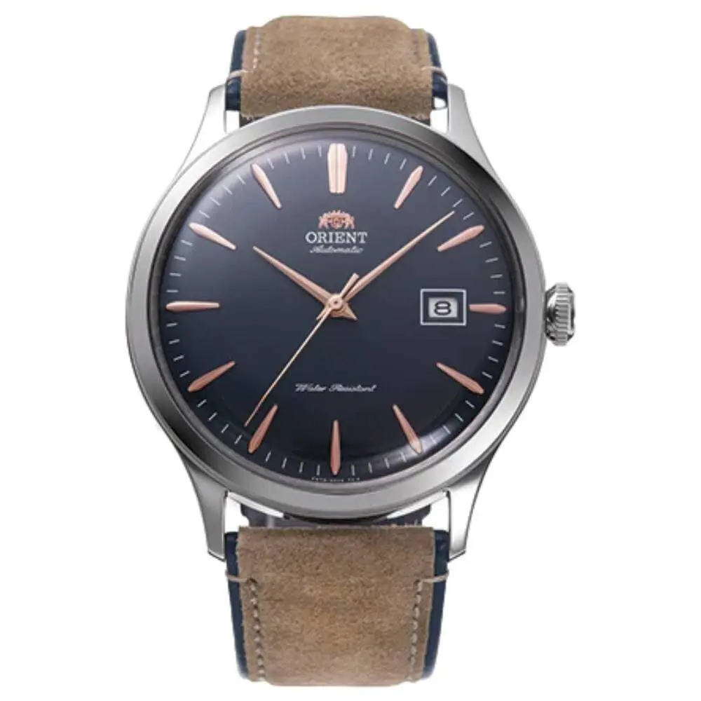 Orient Automatic Men`s Watch RA-AC0P02L Bambino Brown Leather