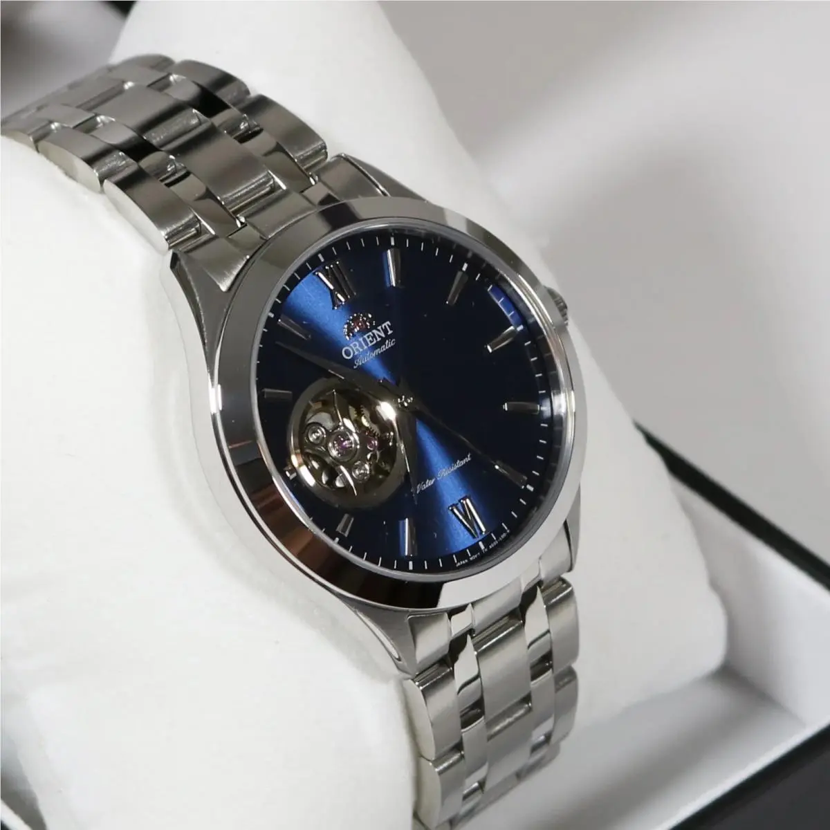 Orient Men`s Open Heart Blue Dial Automatic Watch AG03001D