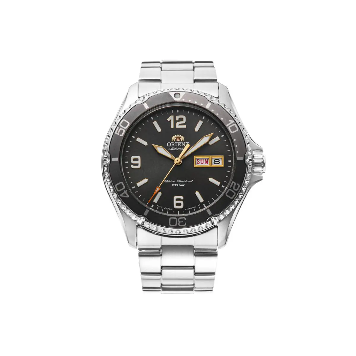 Orient Mako-3 RA-AA0819N19B RA-AA0819N Sapphire Crystal 200m Diver - Dial: Gray, Band: Silver