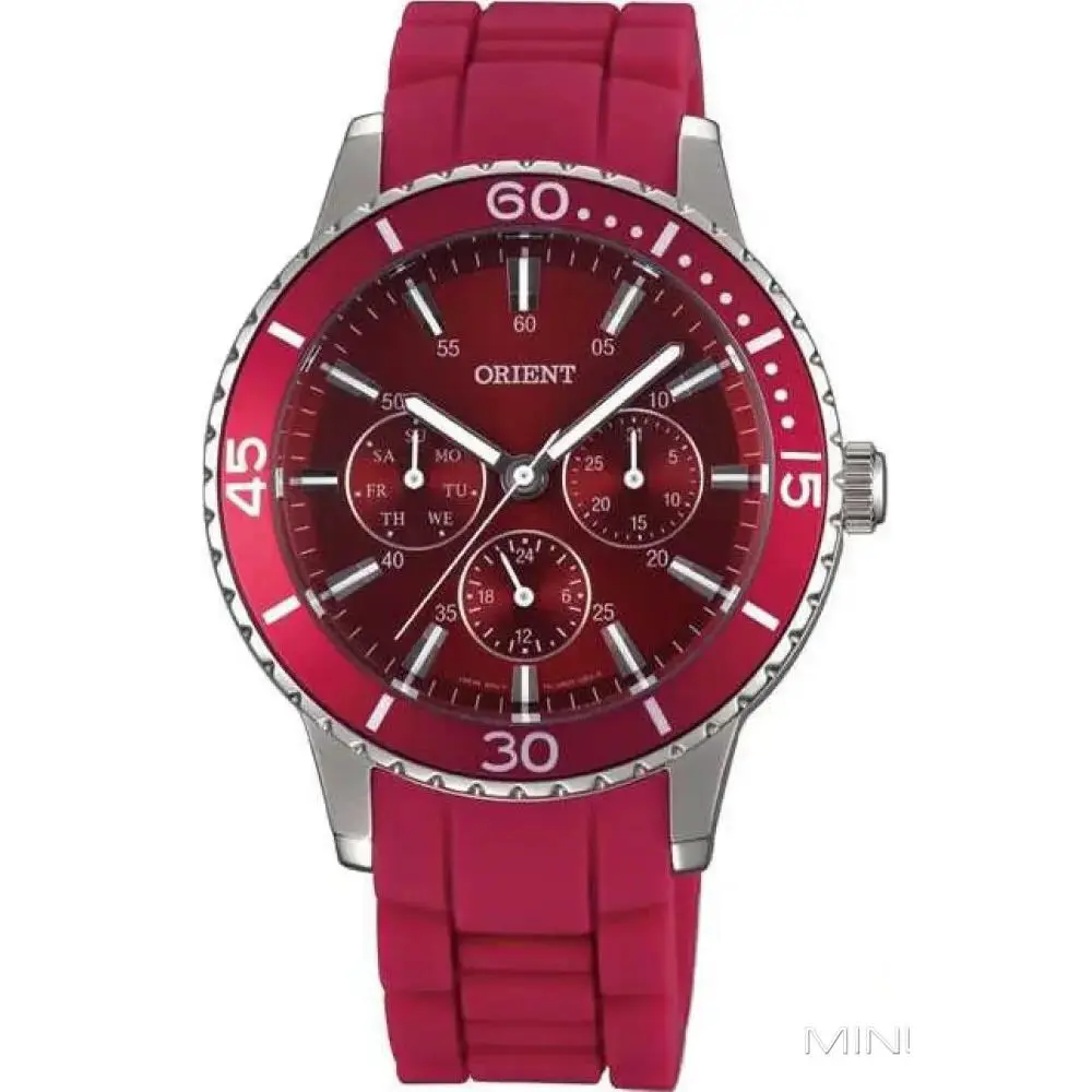 Orient FUX02006H Ladies Quartz Stainless Steel Case Silicone Strap WR