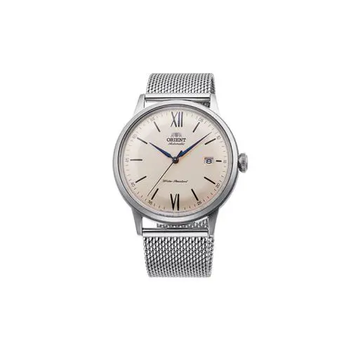Orient Automatic RA-AC0020G Mechanical Classic Beige Dial Silver Men`s Watch - Silver, Dial: Beige, Band: Silver